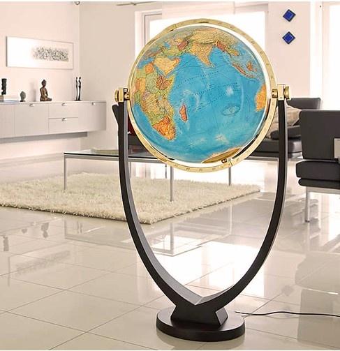 Globes terrestres décoratifs Globe terrestre illuminé Globe Politique  topographique en Relief 3D Grand Globe terrestre de 12 Pouces avec AR et  Base en