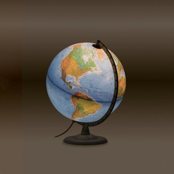 Globe Terrestre décoratif sur Pied en Bois 37 cm