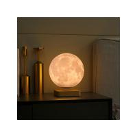 Globe lune 3d en levitation moonflight base bois clair 1